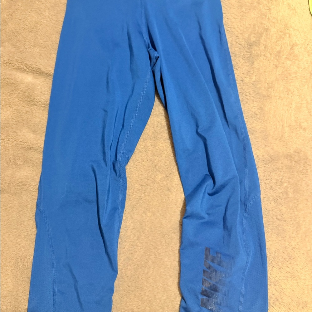Nike Pro Deep Teal Performance Leggings with Subtle Logo